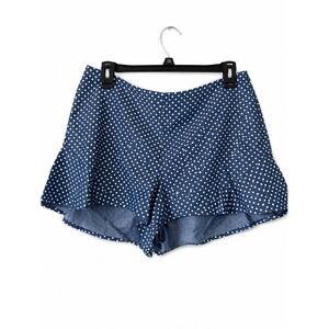 Promesa‎ USA Womens Blue Polka Dot 100% Tencel Ruffle Hem Shorts Size M